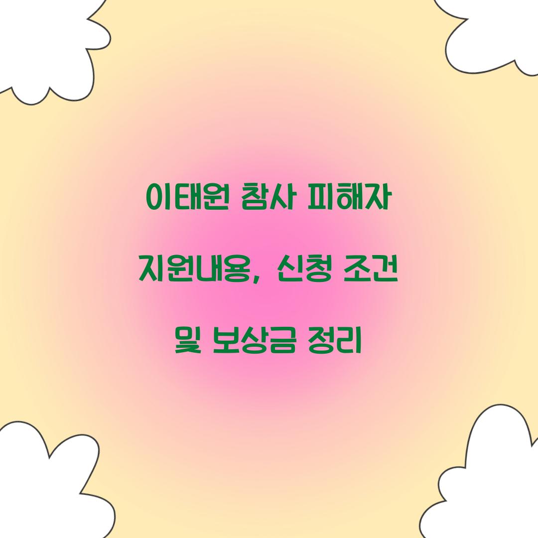 이태원 참사 피해자 지원내용