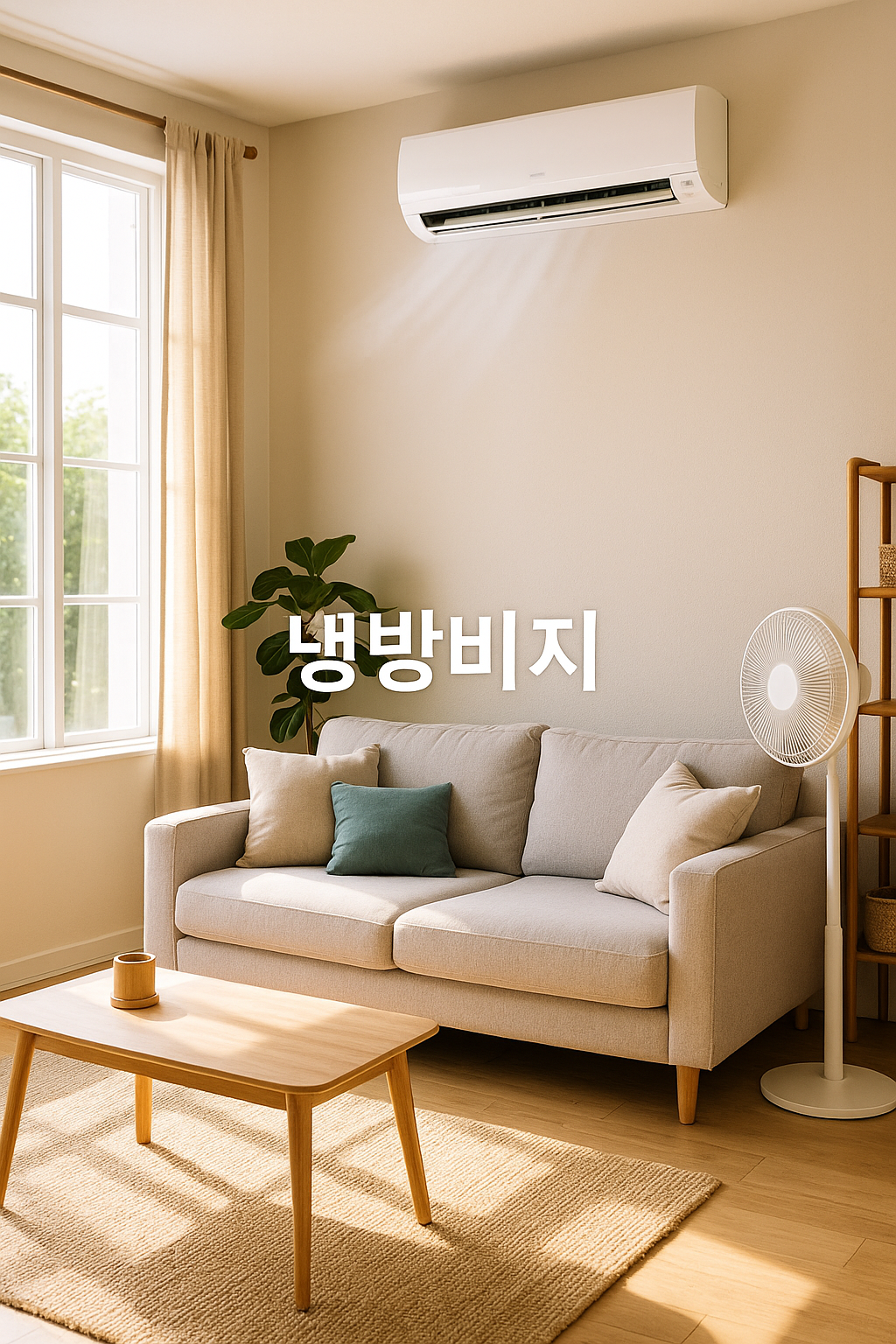 에어컨이 설치된 거실 이미지