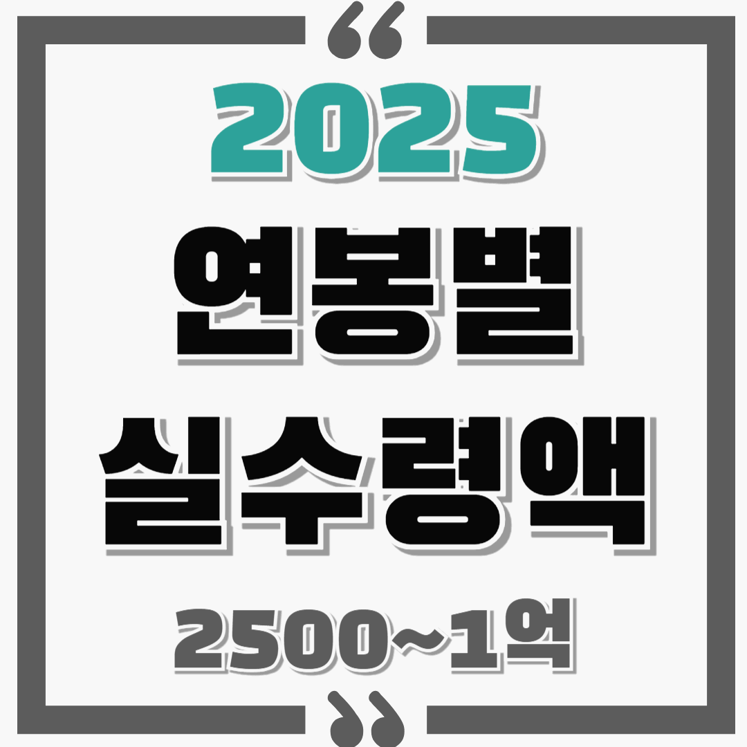 2025 연봉별 실수령액표 확인하세요~! feat. 최저시급, 최저월급, 최저연봉
