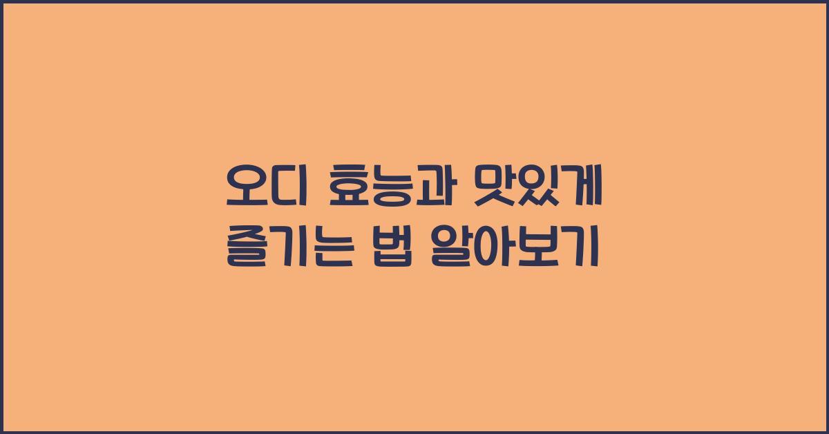 오디 효능