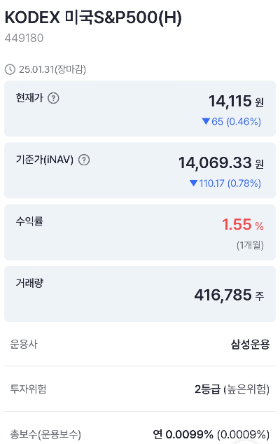 코덱스-미국-S&P-500(H)