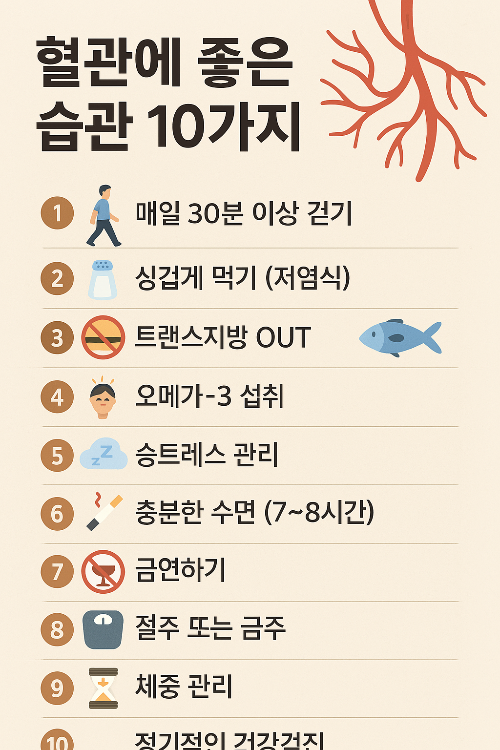 혈관에 좋은 습관 10가지