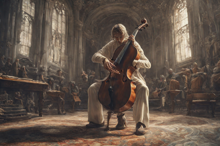 첼로를 연주하는 남자
