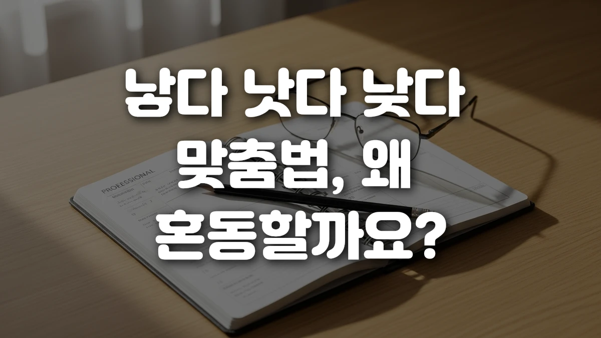 낳다 낫다 낮다 맞춤법 왜 혼동할까요