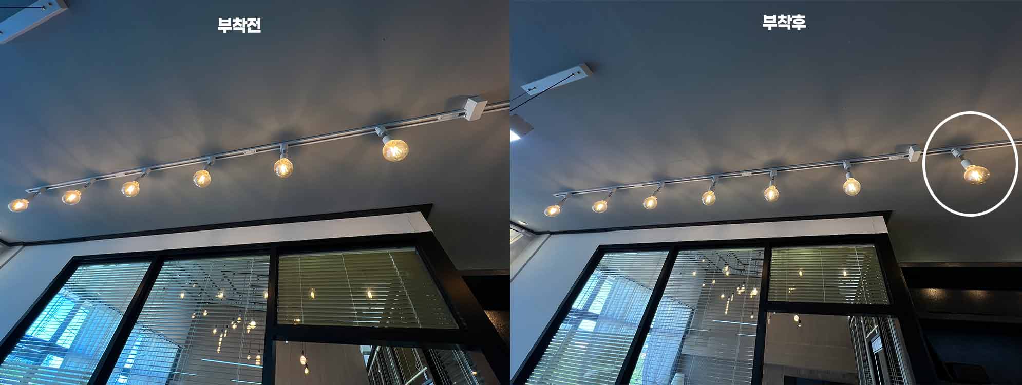 디지지 카메라 보호필름 부착 전 후 사진 촬영 후 빛번짐 테스트