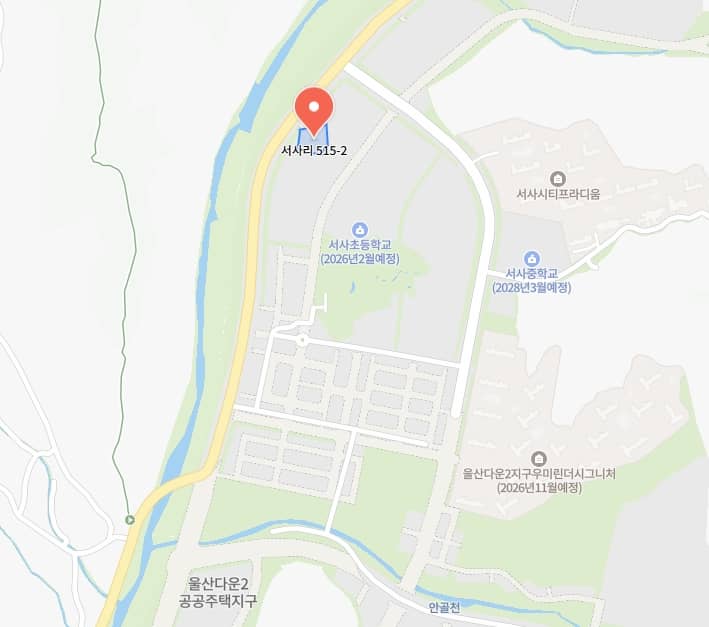 울산 다운2지구 유승한내들 에듀포레 청약 지도