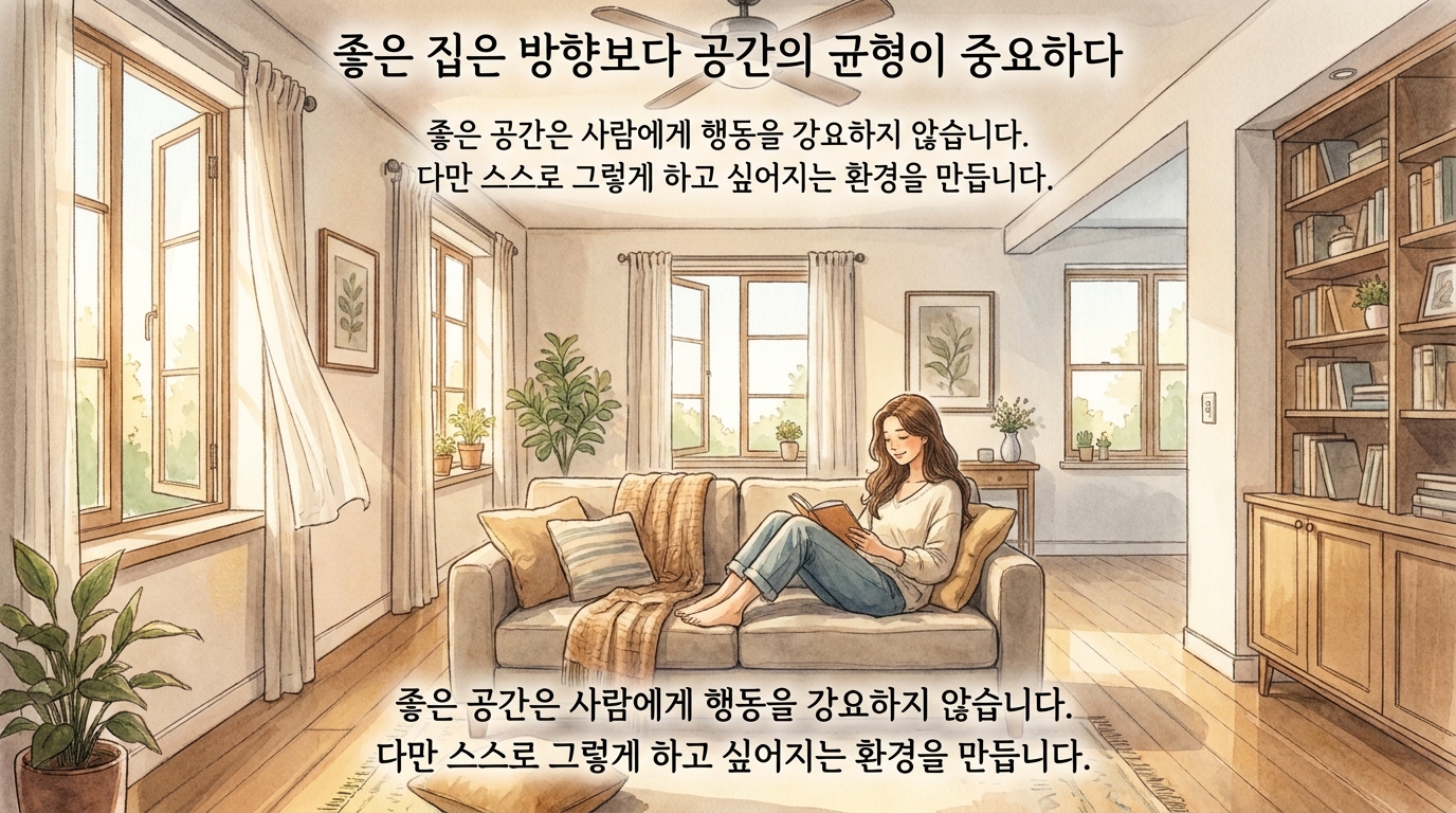 방향보다 공간의 균형이 중요함