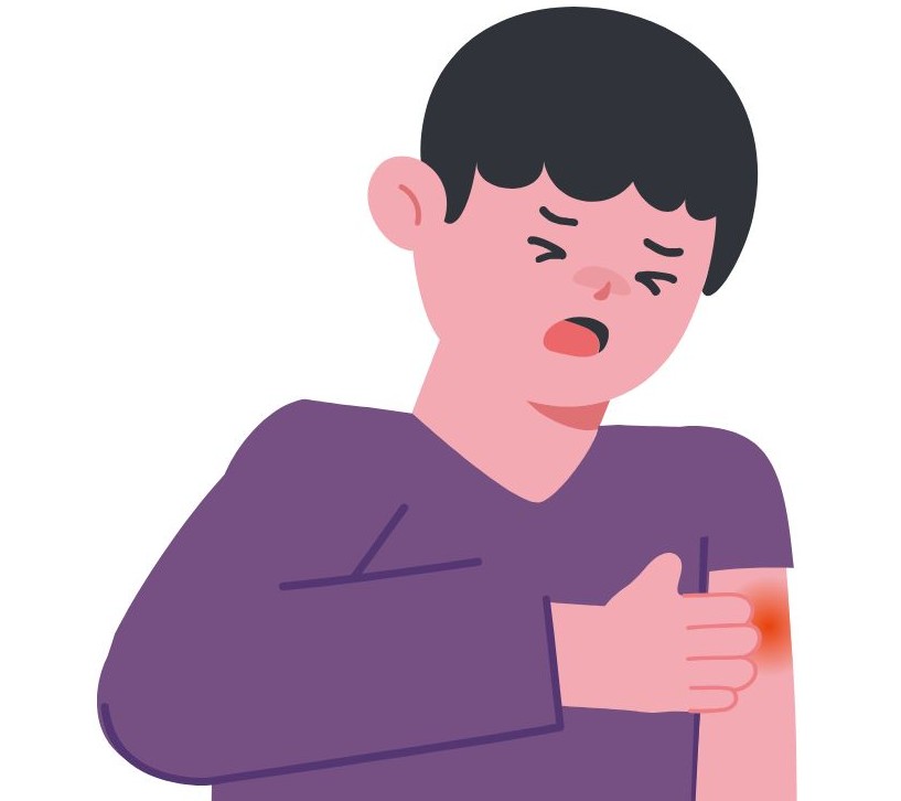 팔 아파하는 남자 이미지