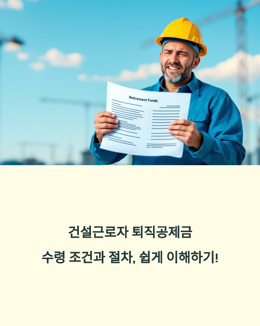 건설근로자 퇴직공제금 수령 조건과 절차, 쉽게 이해하기!
