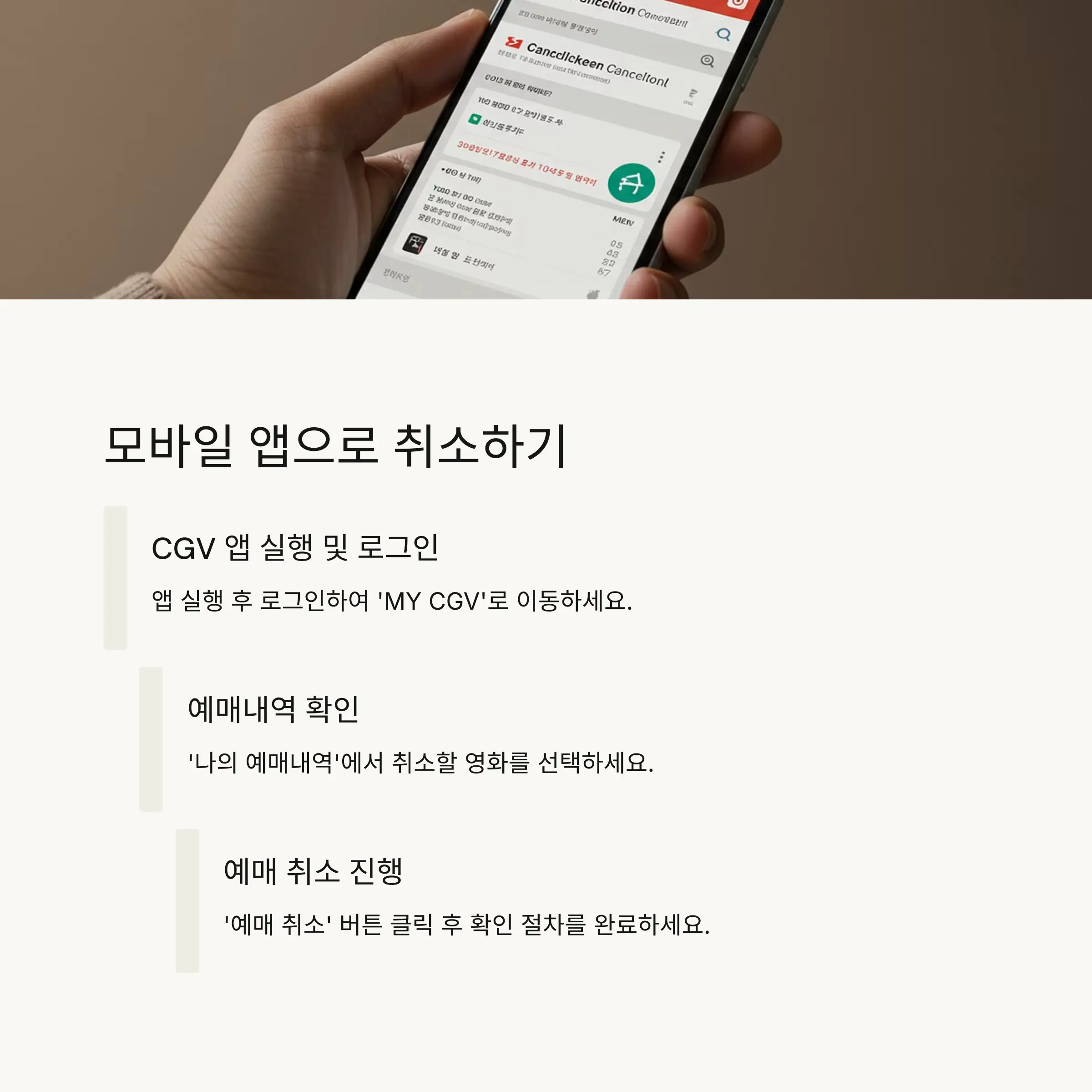 📱 모바일 앱으로 예매취소하는 방법