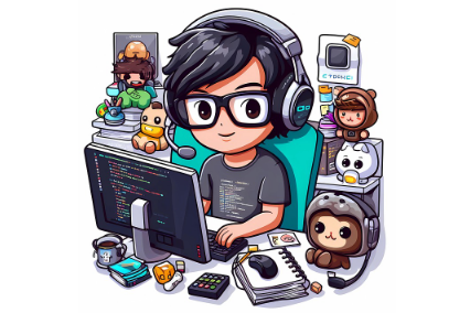 사진1- 부캐로 부업하는 Z 세대, 혼자 온라인으로 작업중인 AI 애니 이미지