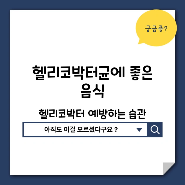 헬리코박터균 좋은 음식