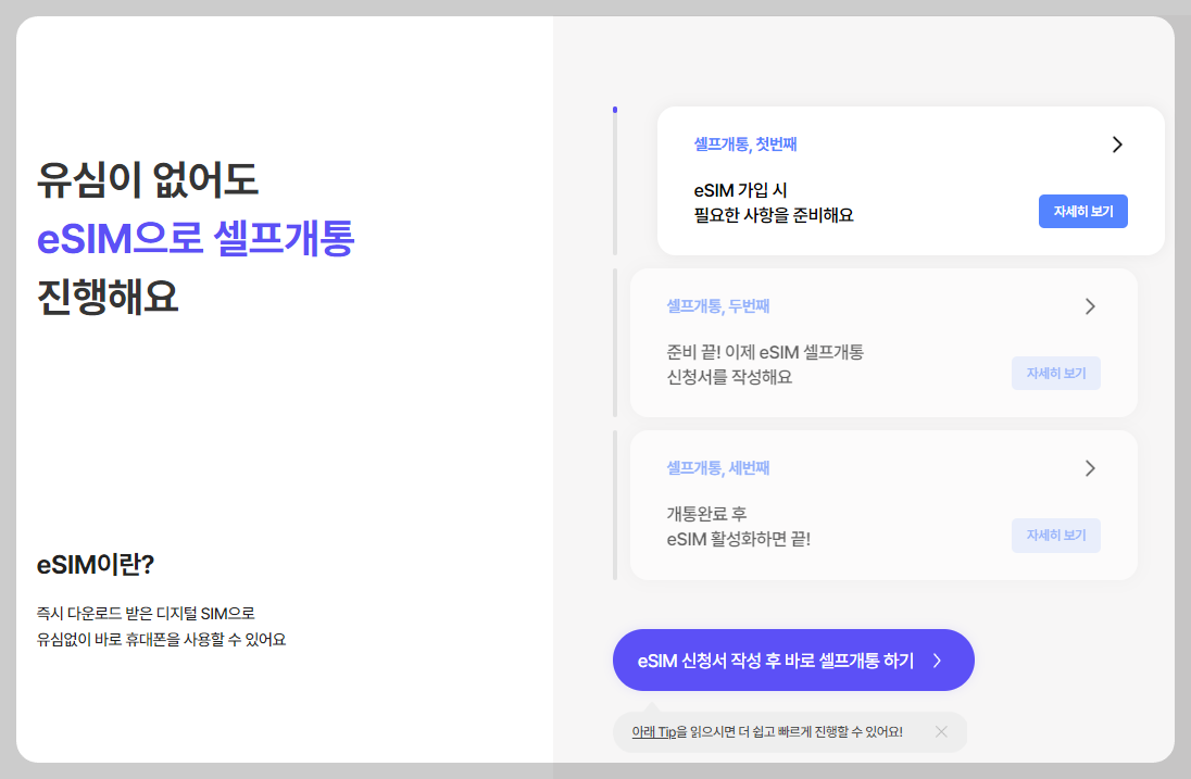 esim개통화면 설명