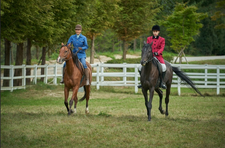 말을 타는 모습