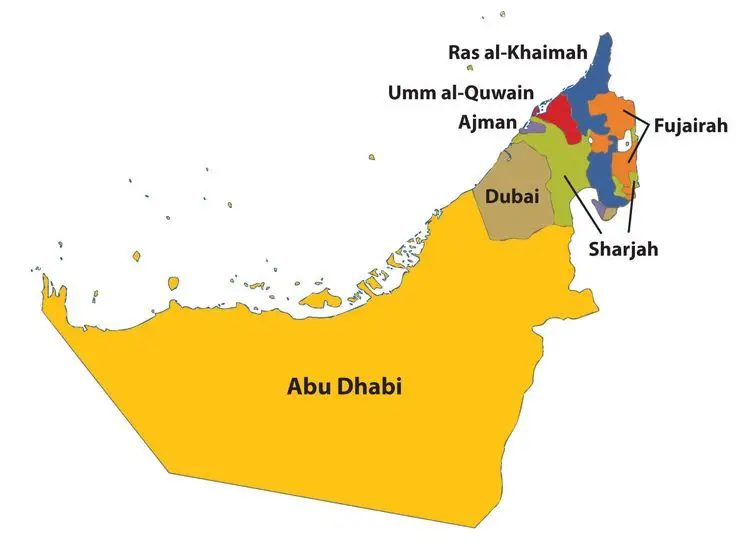 UAE 지도
