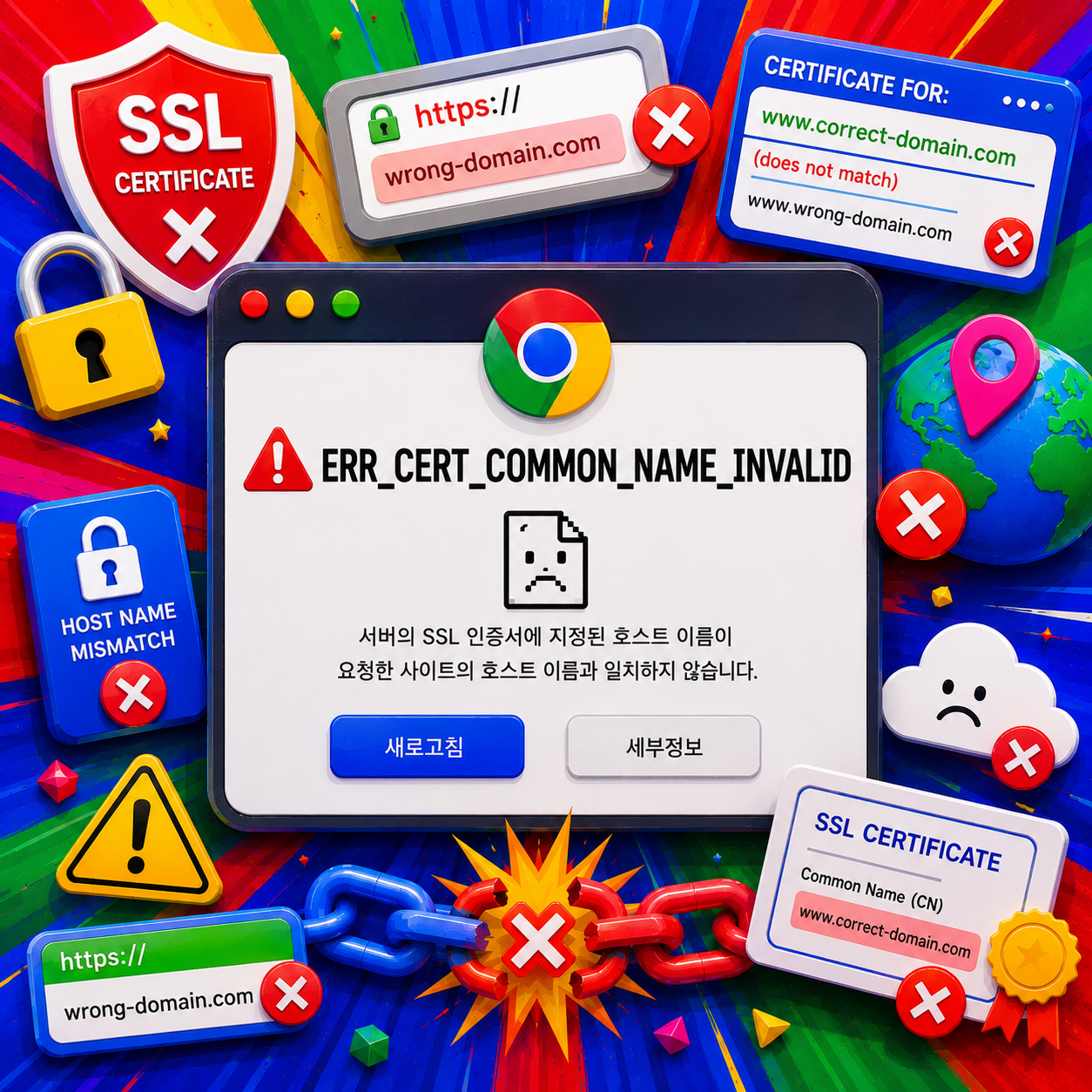 ERR_CERT_COMMON_NAME_INVALID 해결방법 총정리 – 크롬·인증서이름오류·도메인불일치까지