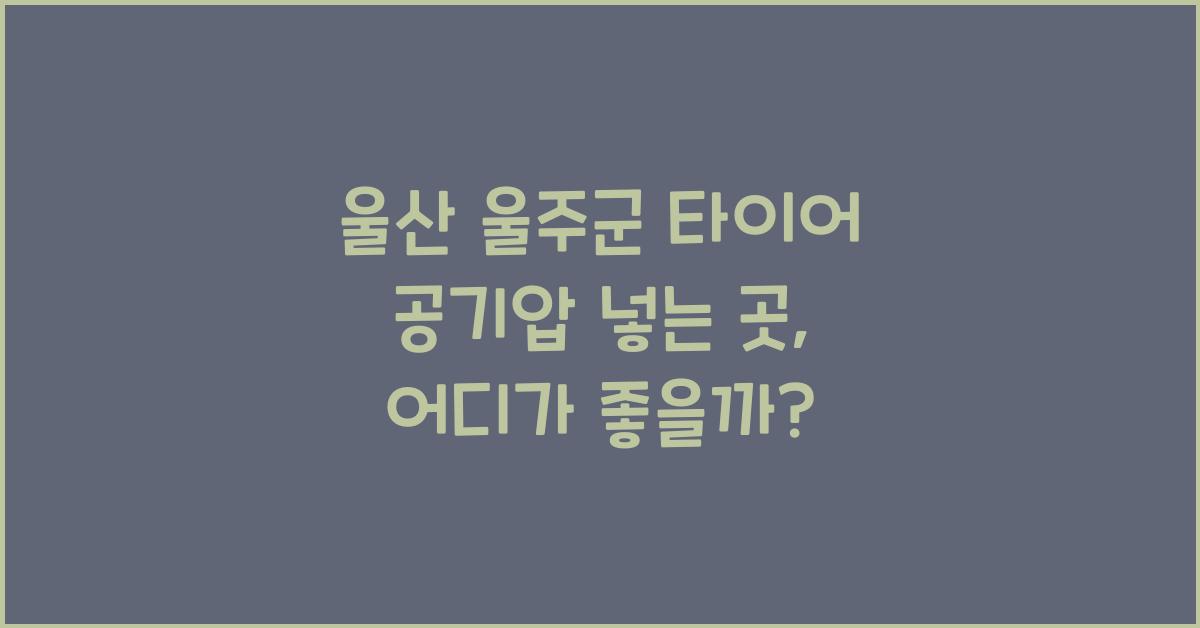 울산 울주군 타이어 공기압 넣는 곳