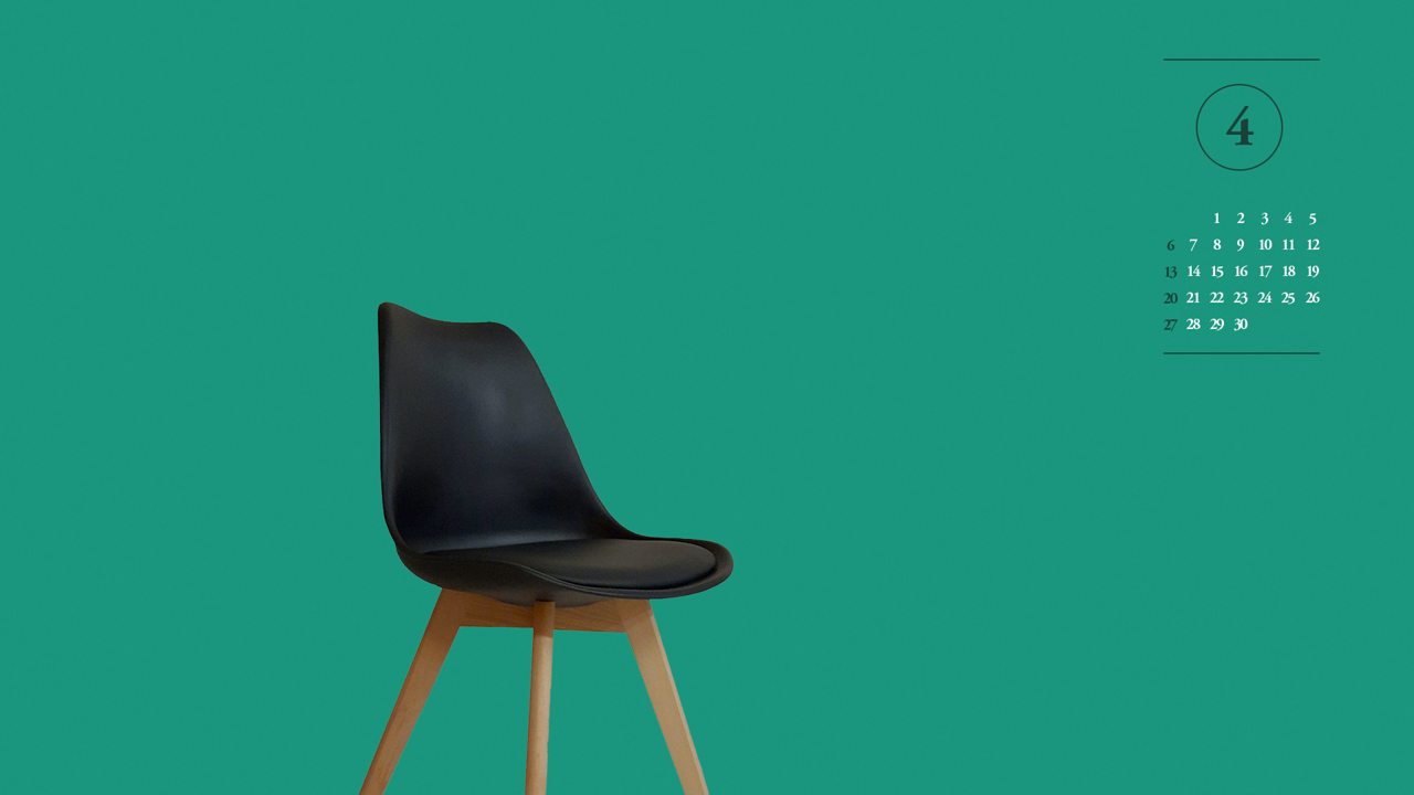 09 검정색 의자 A - 2025년4월 노트북배경화면