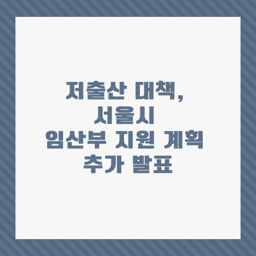 저출산 대책, 서울시 임산부 지원 계획 추가 발표 썸네일
