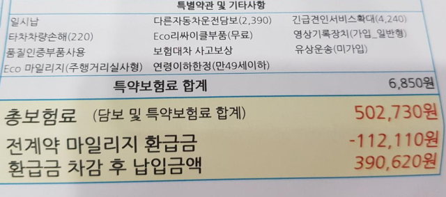 에코 마일리지 특약으로 차보험료 절약하기