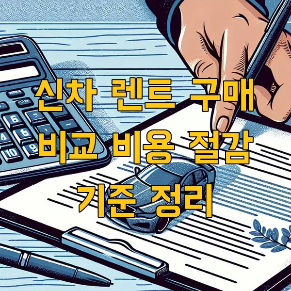 신차 렌트 구매 비교 비용 절감 기준 정리
