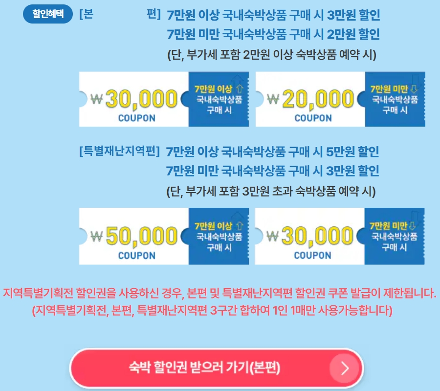 숙박세일페스타 쿠폰다운로드