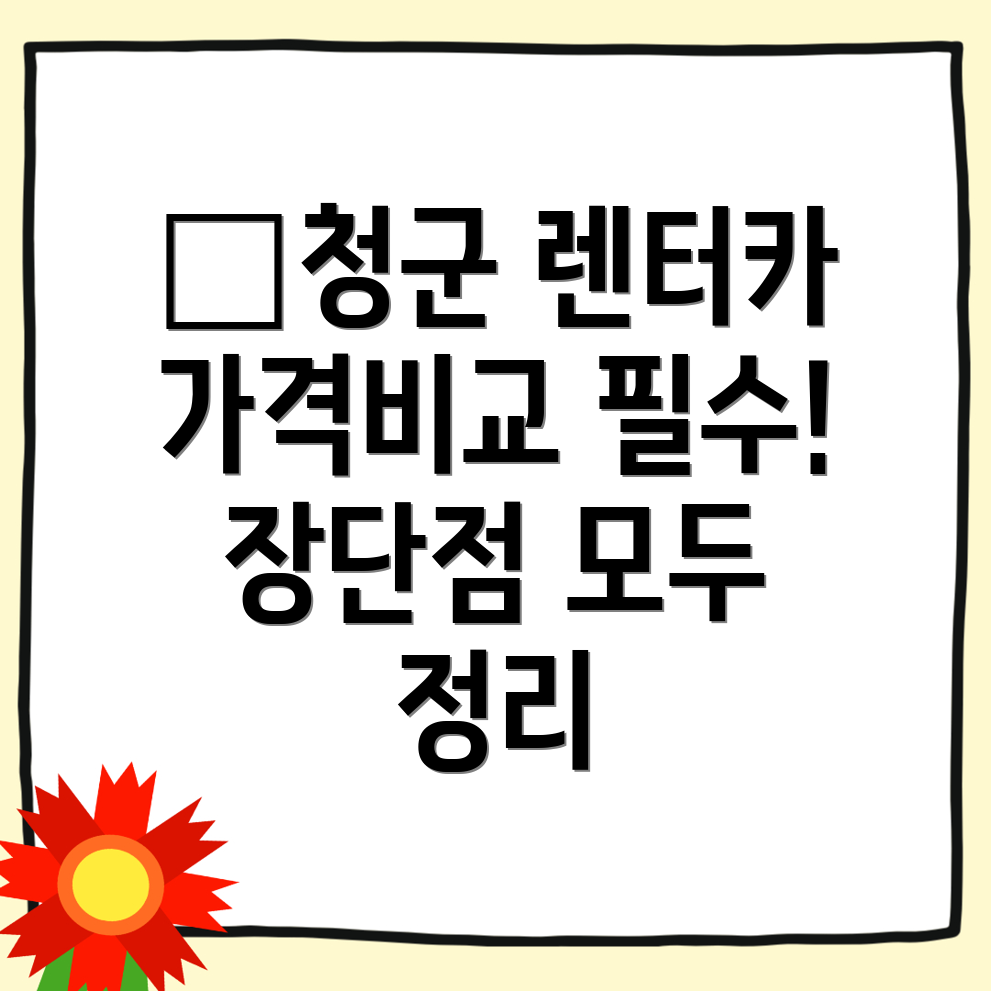 산청군 장기렌터카 가격비교