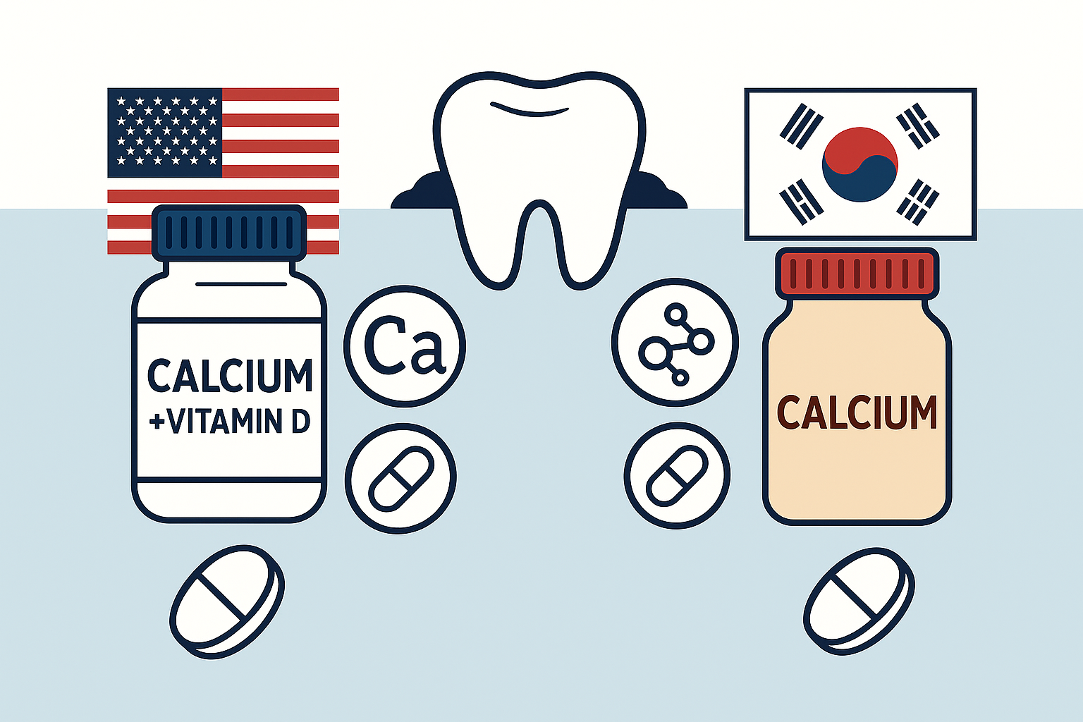 &quot;미국과 한국 칼슘제 비교&quot;에 대한 이미지