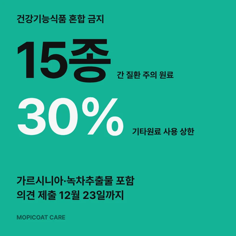 건강기능식품 혼합 금지 15종 썸네일