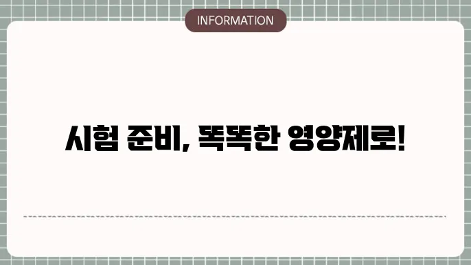 수험생 종합영양제 추천