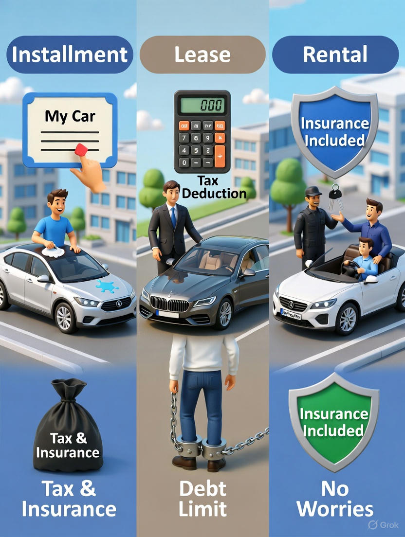 자동차 할부 vs 리스 vs 장기 렌트 관련 사진