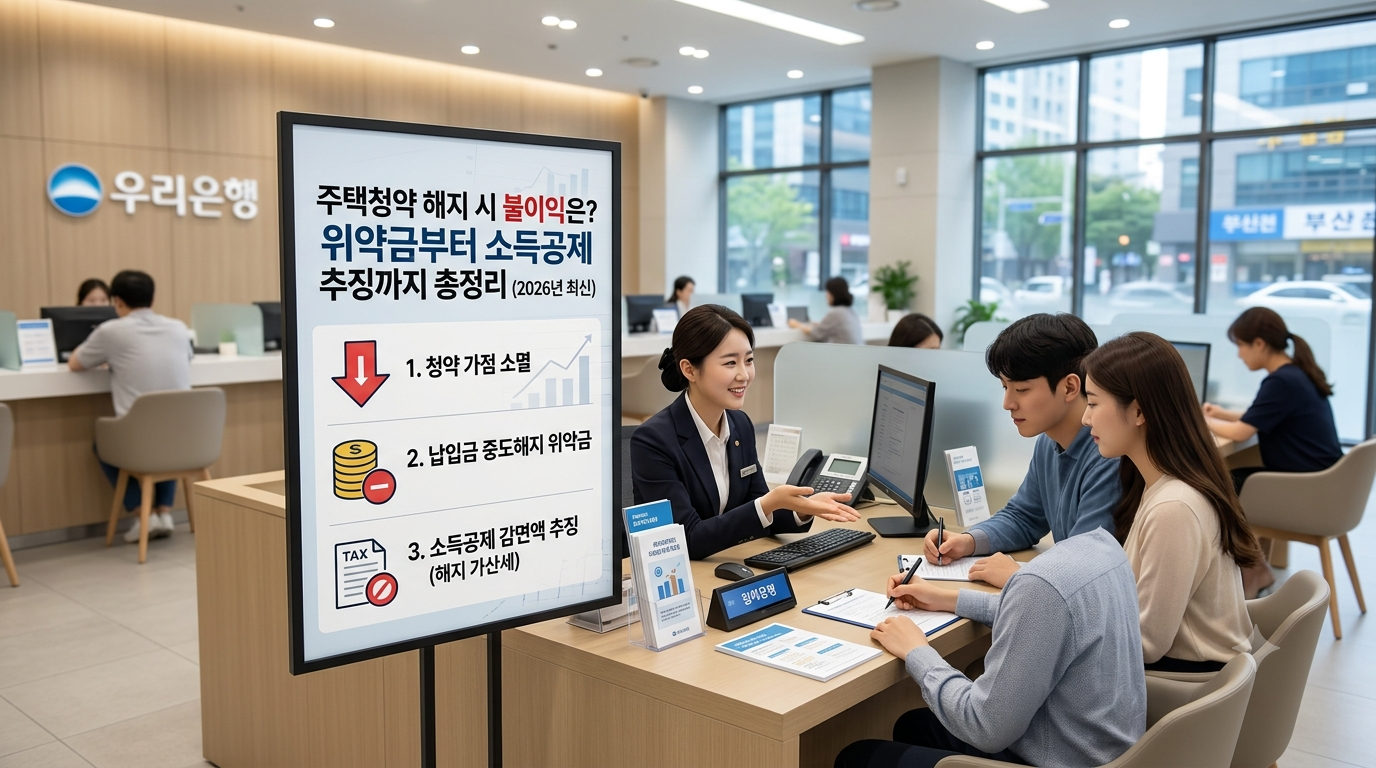 주택청약 해지 시 불이익은? 위약금부터 소득공제 추징까지 총정리(2026년 최신)