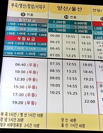 김해 시외버스터미널 시간표 예매 요금_23