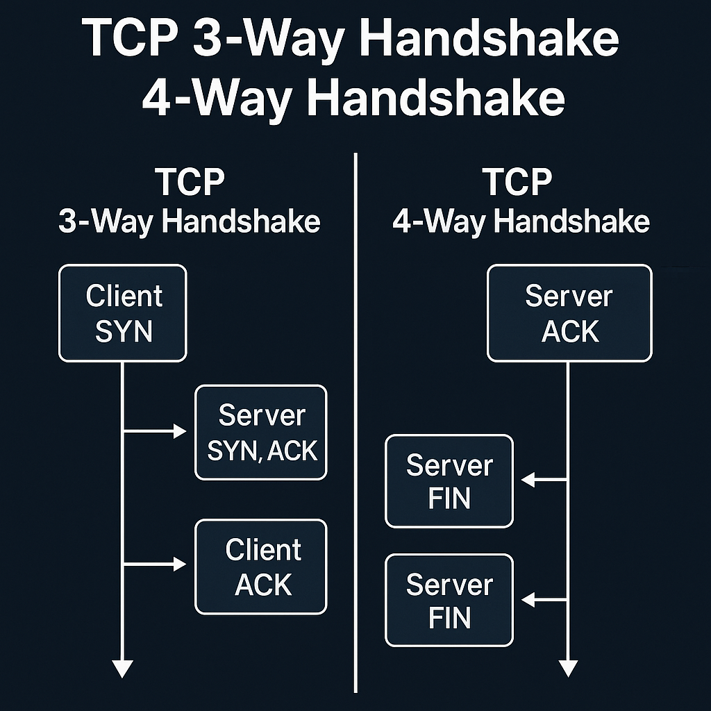 tcp 3-way handshake / tcp 4-way handshake