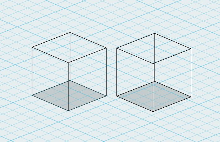 정육면체 입체도형 2개