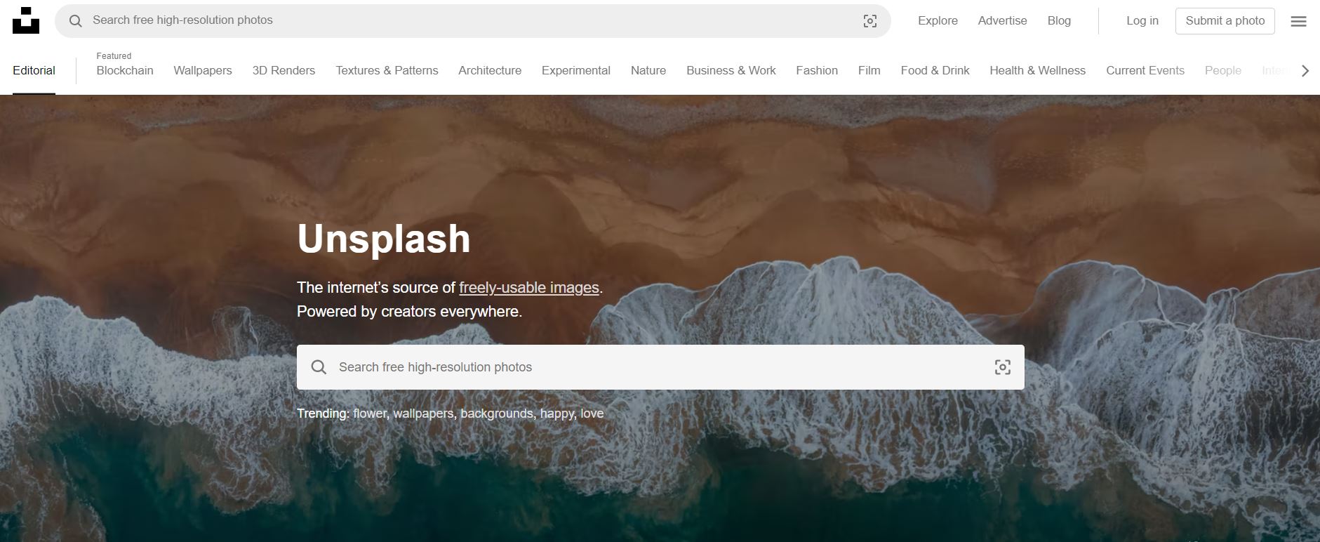 언스플래시-홈페이지