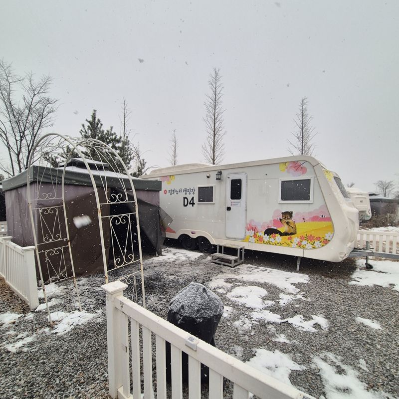 Campground view D4, 눈 오는 카라반