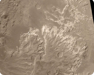 화성의 물 흔적을 보여주는 표면 사진