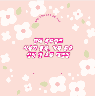 블루링크 사용자 등록 가족도 추가 안될까