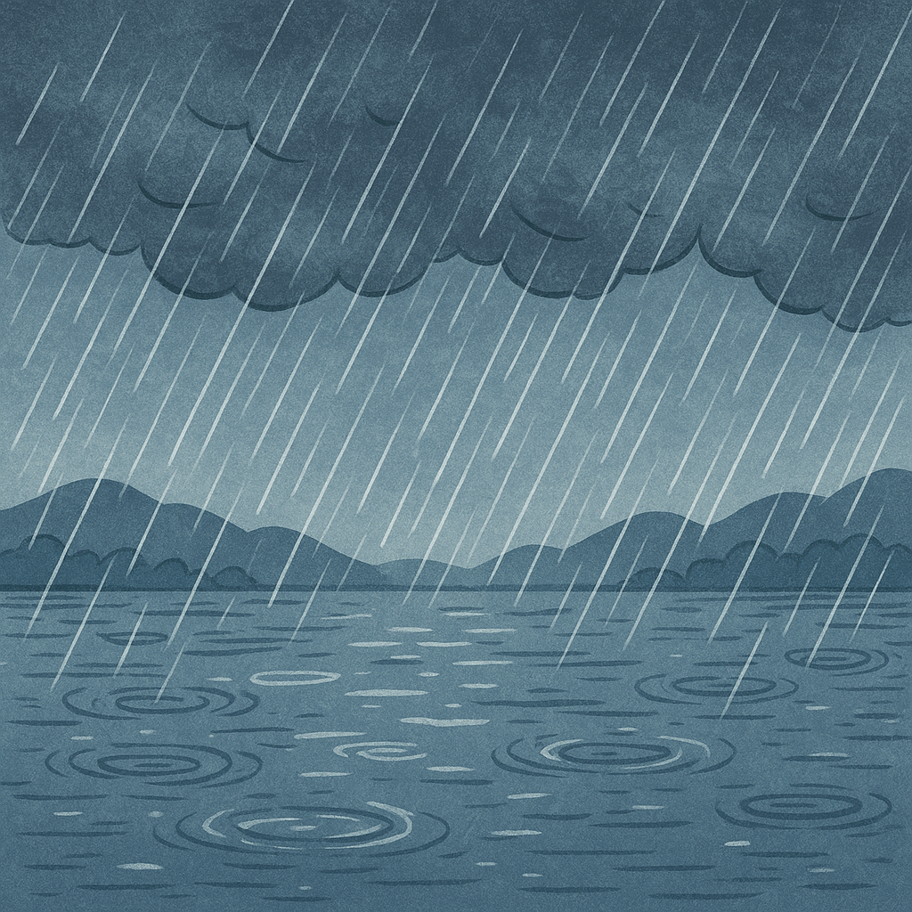 지하계단에 물이 가득 찬 상황