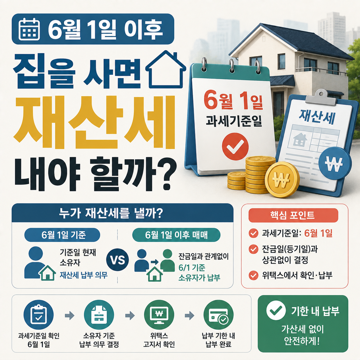 6월 1일 이후 주택 매매 시 재산세 과세기준일 안내 이미지