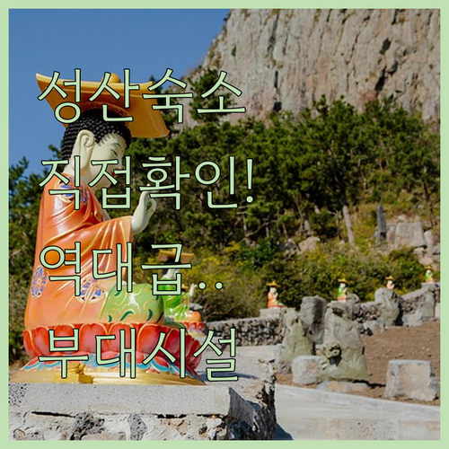 직접 확인한 제주도 서귀포 성산 숙소..