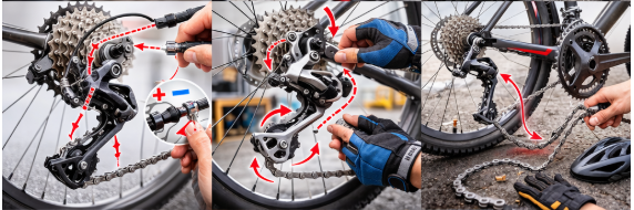 자전거 기어변속 (케이블 장력, 변속기 조정, 체인 빠짐)