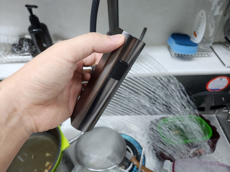 폭포수전모드로 헤드를 분리한 모습