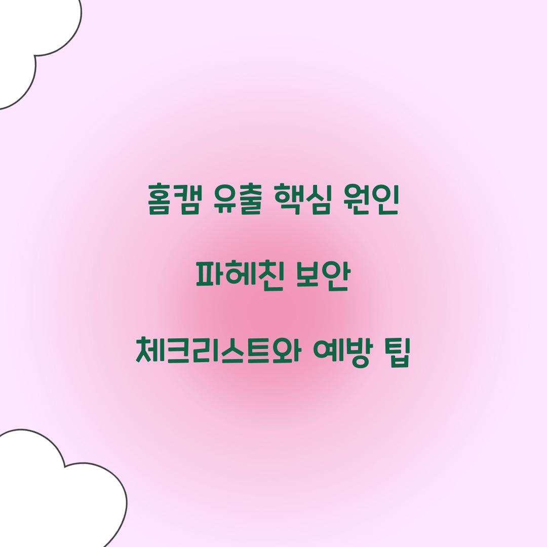 홈캠 유출 핵심 원인