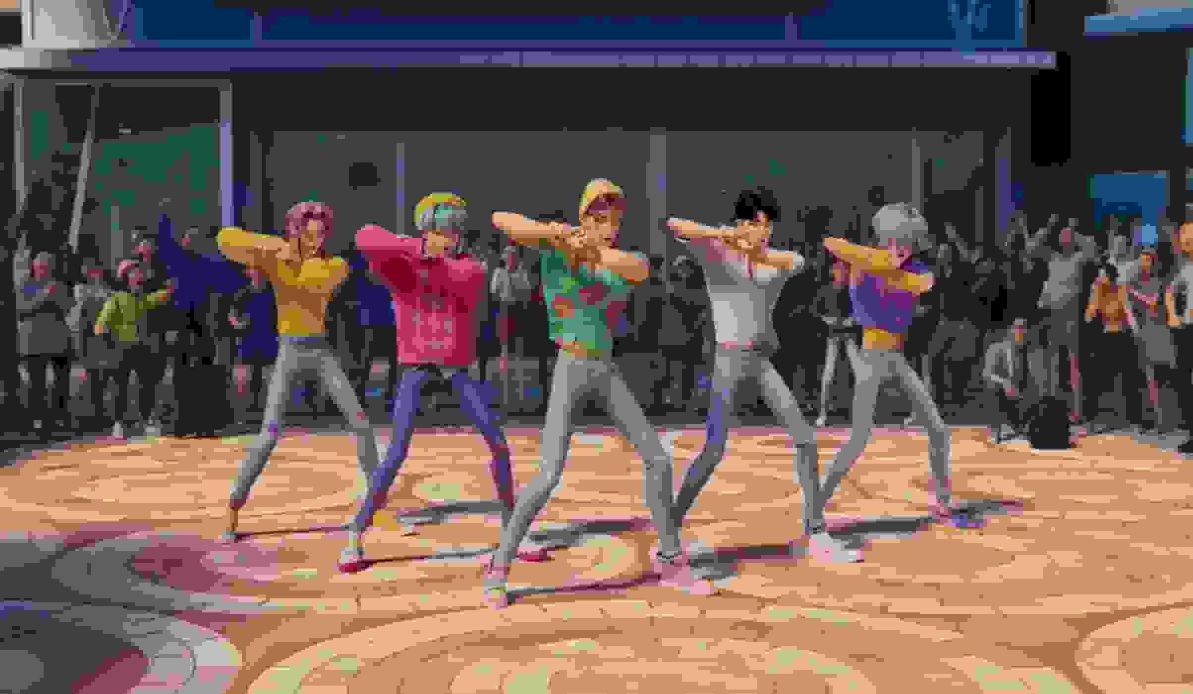 BTS오 데몬헌터스 다섯맴버 댄스 장면