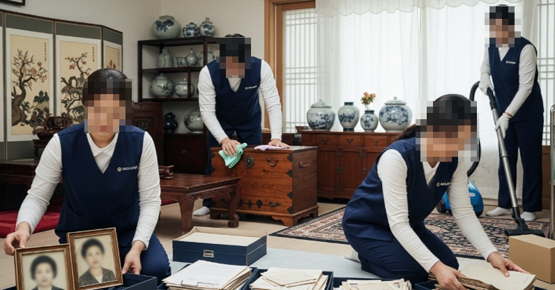 냄새 제거 및 청소 및 정리