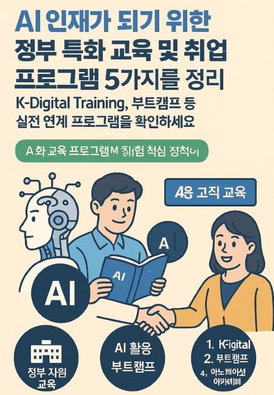 AI 인재 정부의 AI 특화 교육, 취업 프로그램 5가지