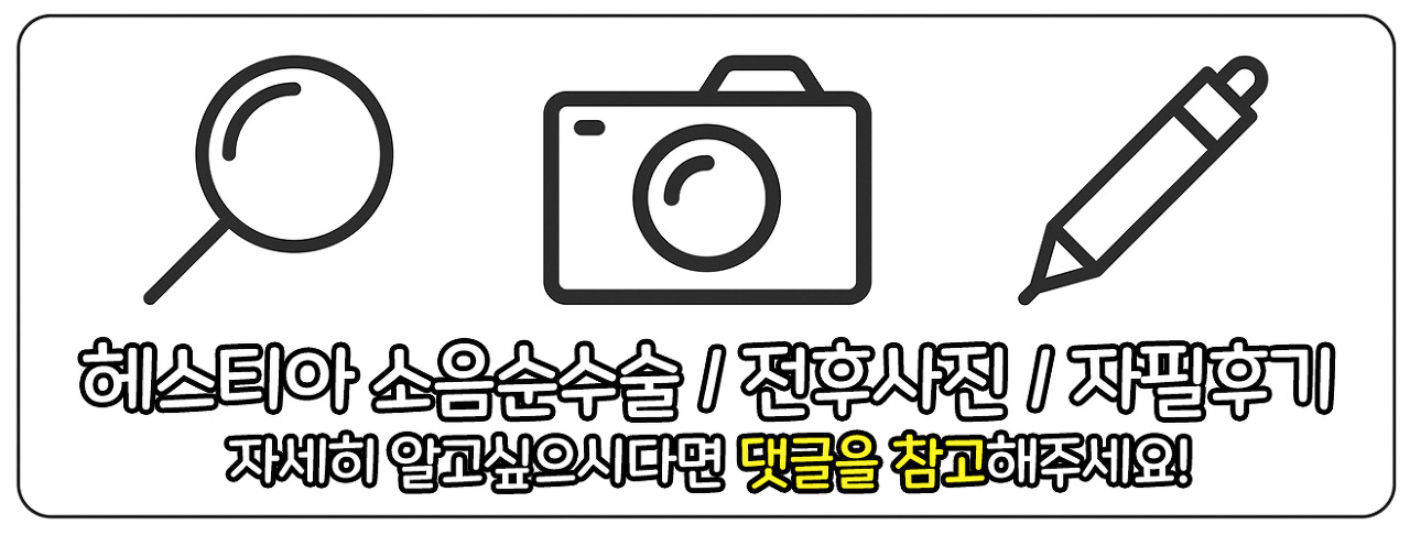 헤스티아 소음순수술 전후사진 자필후기 홈페이지