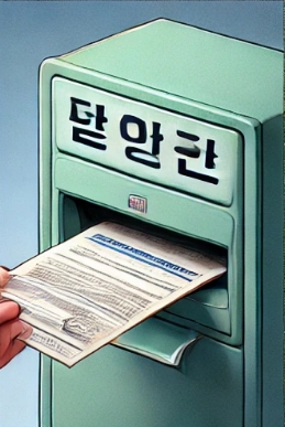 서류를 우체통에 넣는 모습